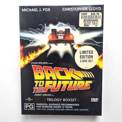Back To The Future Trilogy 1 2 3 DVD Adventure Time Travel Delorian R2, 4 VGC - image 1 of 4