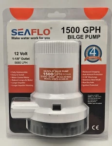 SEAFLO 12V Bilge Pump Submersible 1500 GPH Marine Boat - Picture 1 of 7