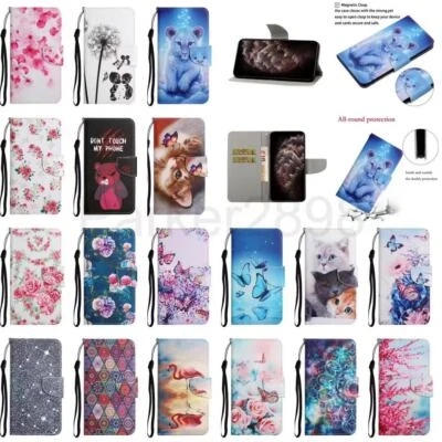 Case for iPhone 13 12 11 Pro XR XS Max 8 7 SE2 Pattern Leather Wallet Flip Cover - Image 1 of 4