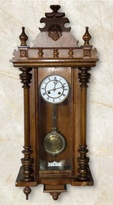 Antiker Deutsches Reich Wien Regulator Wanduhr 8 Tage, Uhrzeit/Schlag - Bild 1 von 7