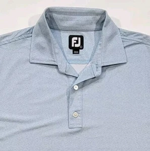FootJoy Performance Stretch Golf Polo Shirt Men's Large Light Blue White Dots - Picture 1 of 12