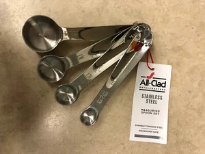 NWT All Clad Measuring Spoons Standard Size Set 4 Pieces Stainless Steel NEW - Picture 1 of 5