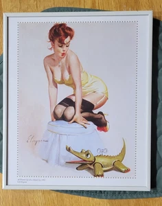 Gil Elvgren Pin-up Calendario Niñas Todo Enrollado a.k.a. Arte enmarcado con llave 1963 - Imagen 1 de 4