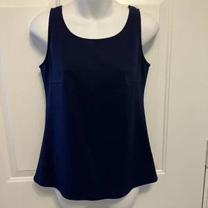 NWT MING WANG Knit Top Size XXS Navy Blue Sleeveless Tank MSRP $130.00 Women’s - Picture 1 of 7