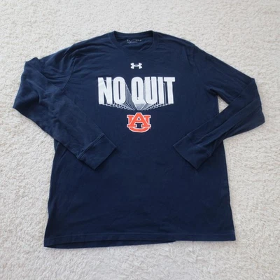 Auburn Tigers Shirt Mens XL Blue College Football Long Sleeve No Quit Graphic - Image 1 of 4