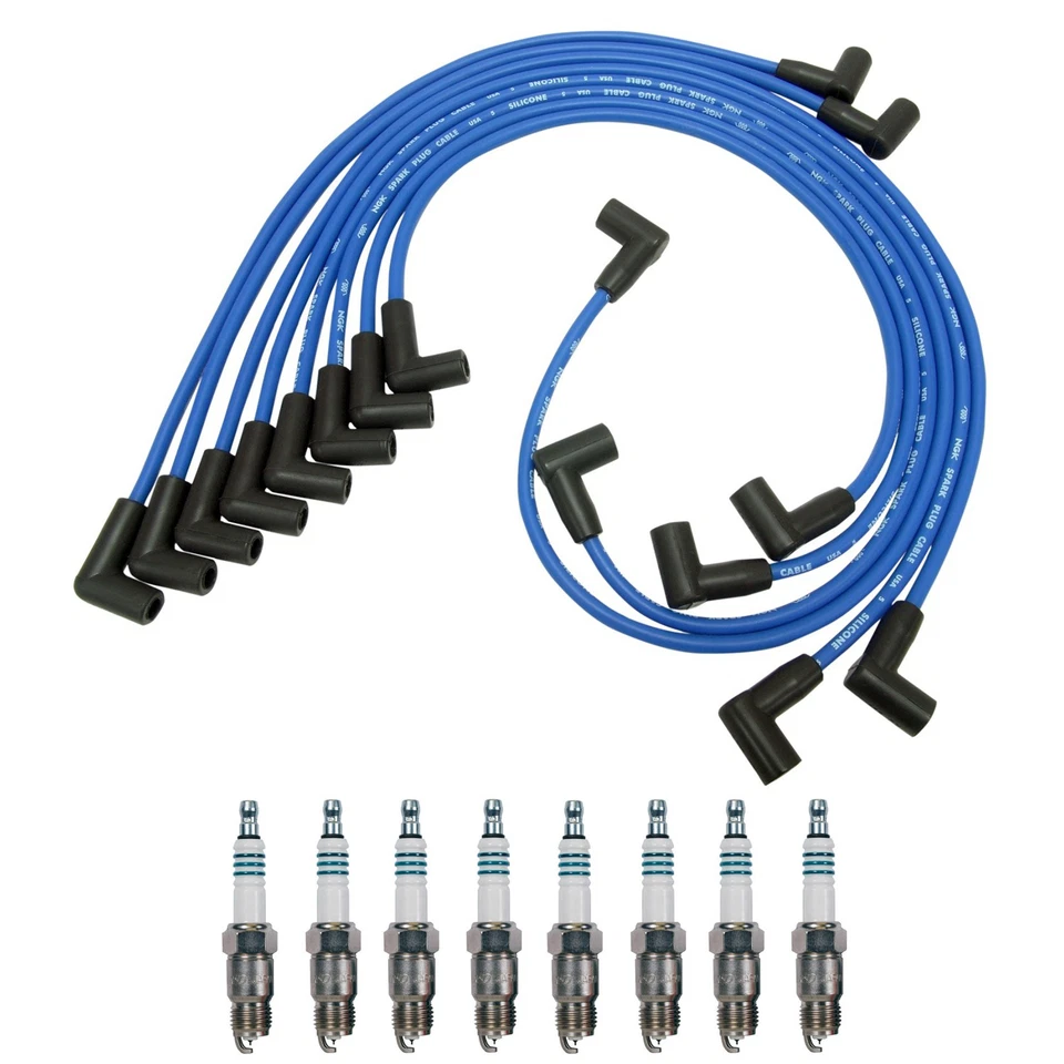 Conjunto de fios NGK e kit de velas de ignição Denso 8 irídio para Camaro El Camino G20 V8 - Imagem 1 de 1