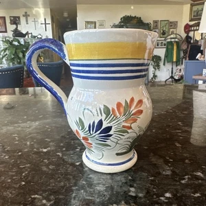 Henriot Quimper France 86 Breton Woman Wide Top Milk Pitcher 6" - Picture 1 of 5