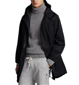 Polo Ralph Lauren wasserabweisender Utilitarian Walking Mantel mit Kapuze für Herren schwarz XXL - Bild 1 von 16