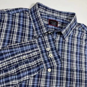 UNTUCKit Camicia Uomo 2XL Blu Quadri Bottoni Manica Lunga Casual Cotone - Foto 1 di 9