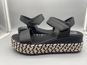 Sorel Cameron flache Damen-Keilsandalen schwarz/weiß Größe US 10,5 - Bild 1 von 9