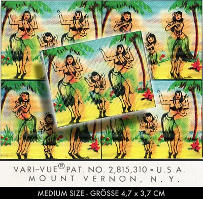 VARI VUE - USA 1 x VARI VUE MEDIUM KAUGUMMI SAMMEL WACKELBILD RARITÄT USA 1960er LENTICULAR