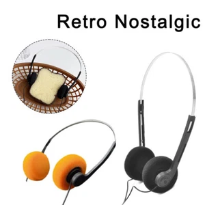 3.5mm Wired Retro Headphones Lightweight Stereo Over-Ear Headset Noise Reduction - Picture 1 of 19