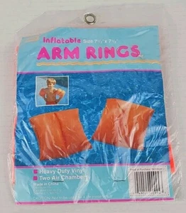 Vintage Inflatable Arm Rings NOS 7.5”x7.5” Orange - Picture 1 of 5
