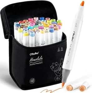 Marcadores de tono medio Ohuhu - 48 puntas de cepillo y cincel a base de alcohol de colores - recargables - Imagen 1 de 7