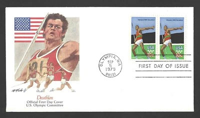 1979 US Postage - SCOTT 1790 - OLYMPICS 1980 DECATHALON - FDC Fleetwood - Image 1 of 2