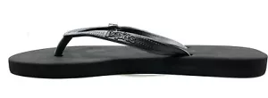 Popits schwarze super gemütliche Damen-Flip-Flops/Ornament-Basis ~ Größe wählbar - Bild 1 von 4