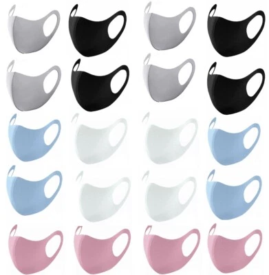 20 Pack Face Mask Sport Washable Reusable Breathable Cloth Fabric Adult Unisex - Image 1 of 4