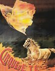 *Circus Postcard-"Lady Swings Across While Horse Runs...Cirque D'e T E" (Px11)