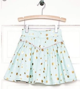 Matilda Jane GILDED GREENS Skirt 10 Mint Gold Foil Dot Twirl Hello Lovely NWT - Picture 1 of 3