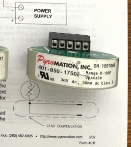 Pyromation, Inc. Series 401 RTD Temperature Transmitter - Picture 1 of 1