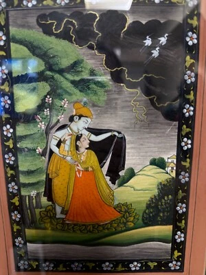 Kangra Miniature Painting - Radha Krishna Yugal Chhavi - Image 1 of 4