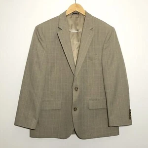 Saddlebred Blazer Mens 42S Brown Plaid Windowpane Sport Coat 2 Button Jacket New - Picture 1 of 14