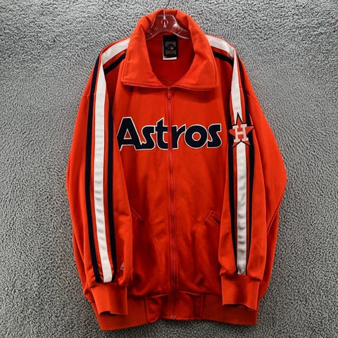 Vintage Houston Astros Jacket Mens 2XL XXL Cooperstown Majestic Retro Track MLB Cover