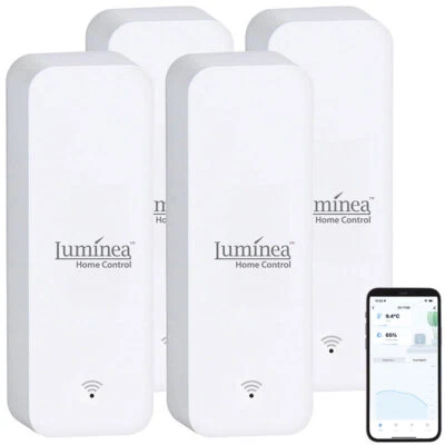LUMINEA HOME CONTROL 4er-Set Temperatur- & Feuchtigkeits-Sensoren mit Bluetooth und App