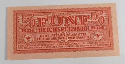 5 Reichspfennig Segunda Guerra Mundial Ocupación de Grecia con dos sellos, UNC Foto 1 de 2