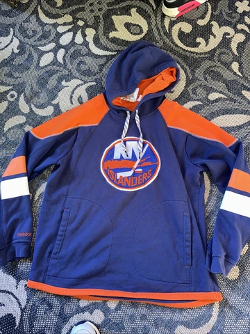 New York Islanders Hockey Reebok Faceoff Off NHL Collection Men’s Hoodie Size L Cover