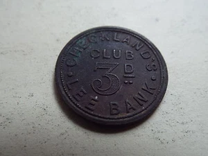 Checkland's Club Lee Bank Threepence Brass Token (5026) - Picture 1 of 5