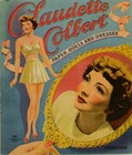 VINTAGE UNCUT 1945 CLAUDETTE COLBERT PAPER DOLLS~#1 REPRODUCTION~FANTASTIC SET!