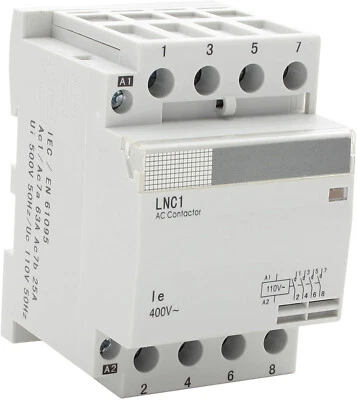 Electrodepot Replacement Contactor 4 Pole 120V Coil IEC 30A, 40Amp, 50Amp 40A AC - Image 1 of 4
