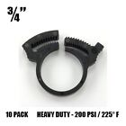 3/4" Heavy Duty Double Gripping Nylon Plastic Hose Clamps, 10 Pack