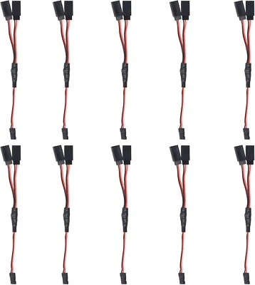 10 pcs Servo Extension Y Cable 22AWG 15cm 150mm Male to Female for RC/Futaba/JR - Image 1 of 4