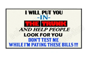 I will put you in the trunk and help people look for you VINYL Checkbook Cover - Picture 1 of 4