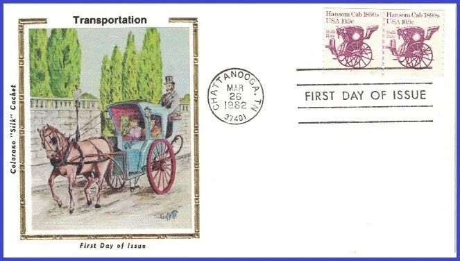USA3 #1904 Pl #1 U/A COLORANO SILK FDC PNC2  Hansom Cab 1890s - Image 1 of 1