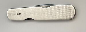 Vintage Sterling Silver Pocket Knife 1954 William Needham Sheffield English Knif