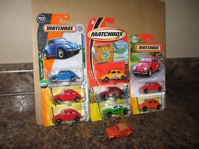 Lote de 9 fósforos Volkswagen Beetle '62 1962 taxi amarillo rojo azul naranja insecto Foto 1 de 3