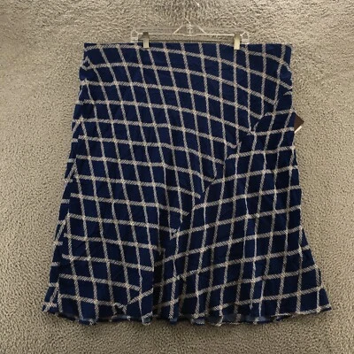 Falda Ava & Viv Línea A Para Mujer 3X Multicolor A Cuadros Frente Plano Informal Pull On NUEVA Foto 1 de 4