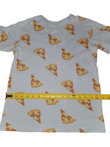 Disney Mickey Mouse Pizza Slices T-shirt Kids Large 14 Blue Short Sleeve - Picture 1 of 3