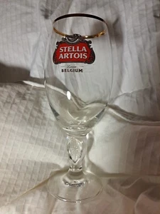 Set of 6 Stella Artois Belgium Gold Rimmed Beer Chalice Glass- 15 CL  6” Tall  - Picture 1 of 6
