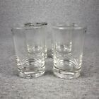 VINTAGE CLEAR WATER JUICE GLASSES - SET OF 4 THICK GLASS BASE
