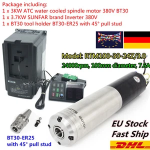 IT|3KW BT30 380V ATC Water Automatic Tool Change Spindle Motor w/ 3.7KW Inverter - Imagen 1 de 14