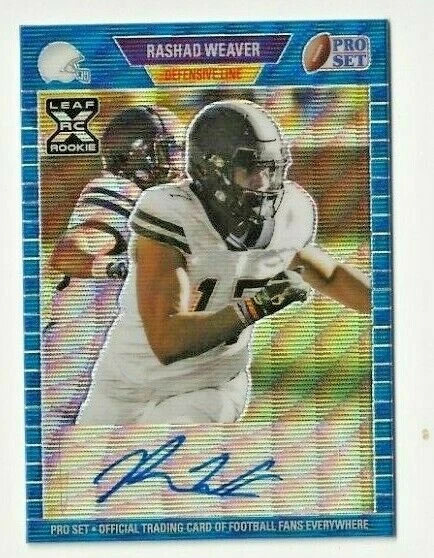  2021 RASHAD WEAVER LEAF PRO SET METAL BLUE WAVE REF AUTO ROOKIE #10/50  NEW - Image 1 of 1