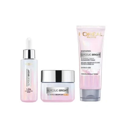 L'Oréal Paris Brightening Serum 15ml, Creme 15ml & Foam Face Wash 100ml Set - Bild 1 von 4