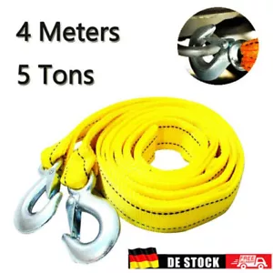 5 TONNE 5000kg 4.5M Abschleppseil mit 2 Haken Schleppseil DoppelZugseil PKW Neu - Bild 1 von 8