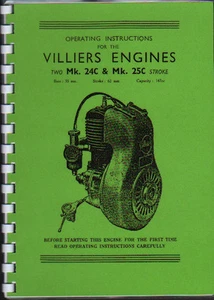 Libro de piezas de repuesto de instrucciones de motor de dos tiempos Villiers Mk.24C y Mk.25C - Imagen 1 de 1
