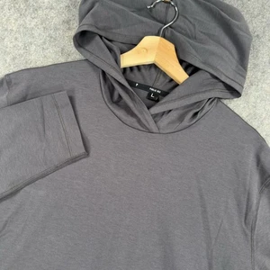 Public Rec Felpa con Cappuccio Uomo Grande Grigio Pima Cotone Tencel Elasticizzata Manica Lunga Casual - Foto 1 di 15