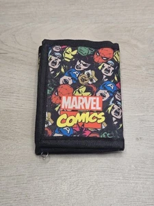 Marvel Comics Avengers Tri-fold Wallet Hook and Loop Closure Black - Picture 1 of 16